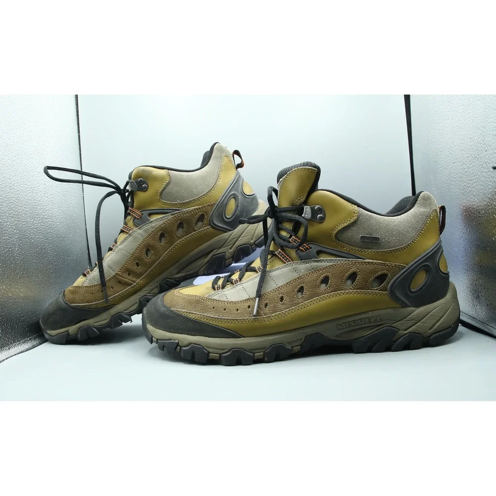 Merrell Pulse II Mid Waterproof Hiking Boots Men 14 Nubuck Leather Vibram Sole